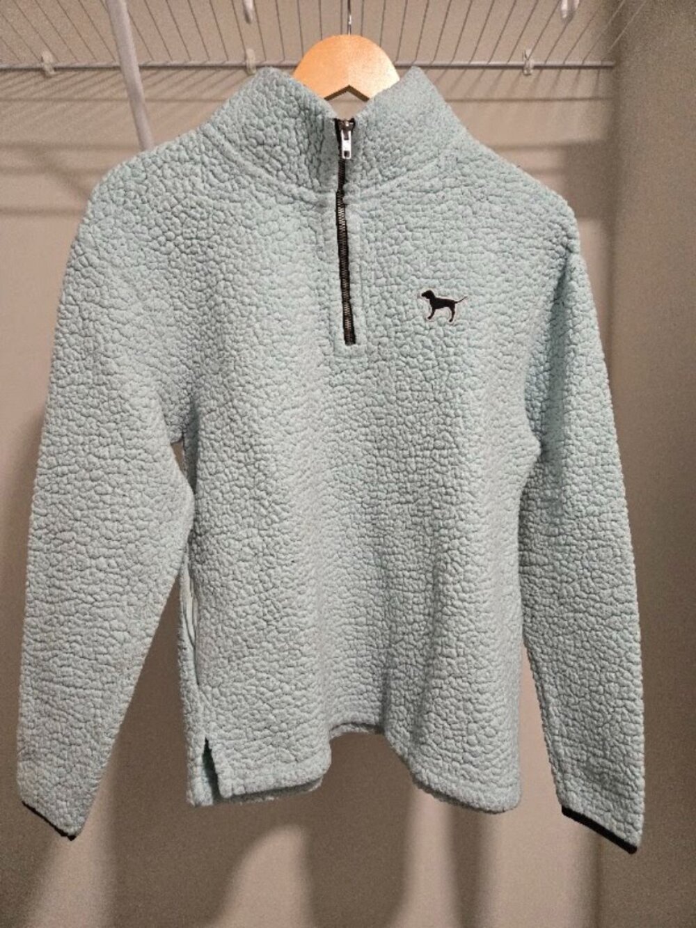 PINK Victoria's Secret Blue Sherpa Quarter Zip XS
